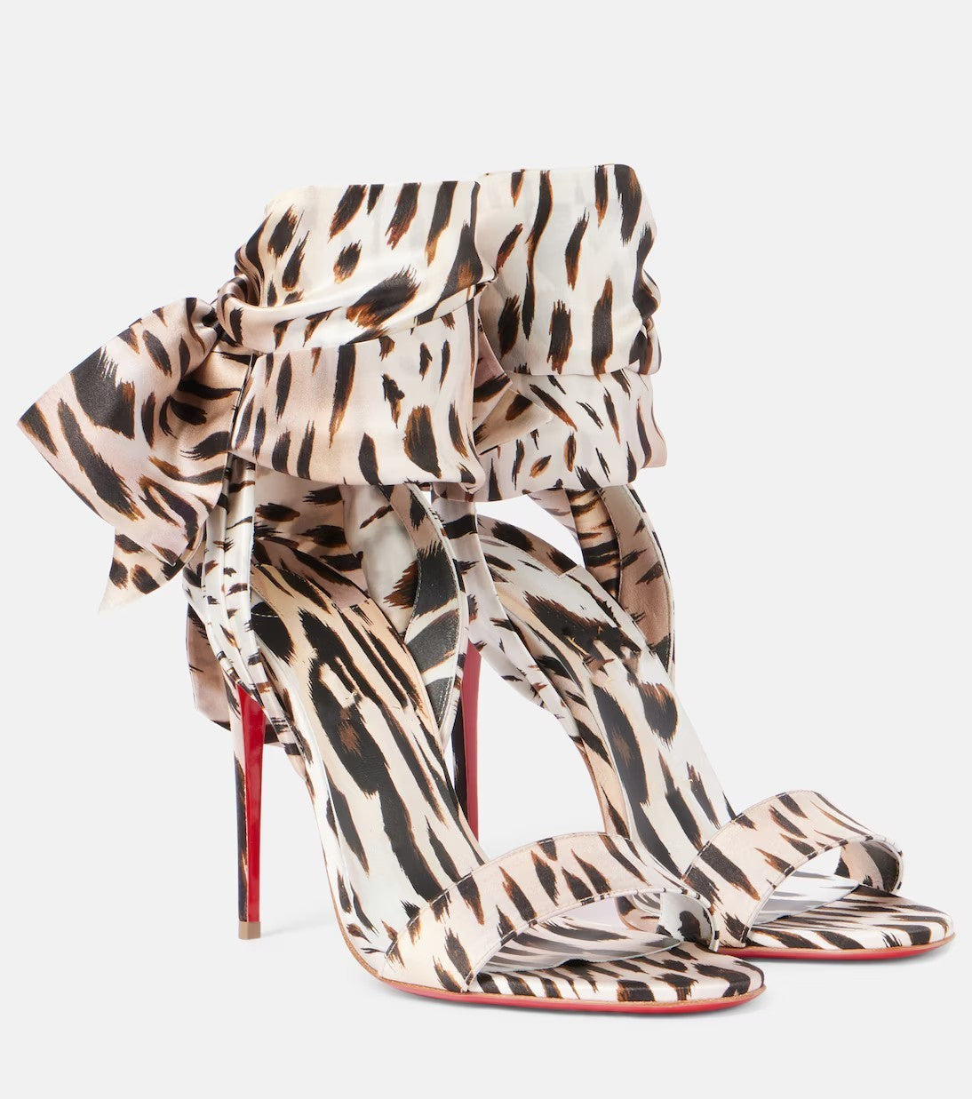 Sandali con punta aperta e fiocco in raso da donna