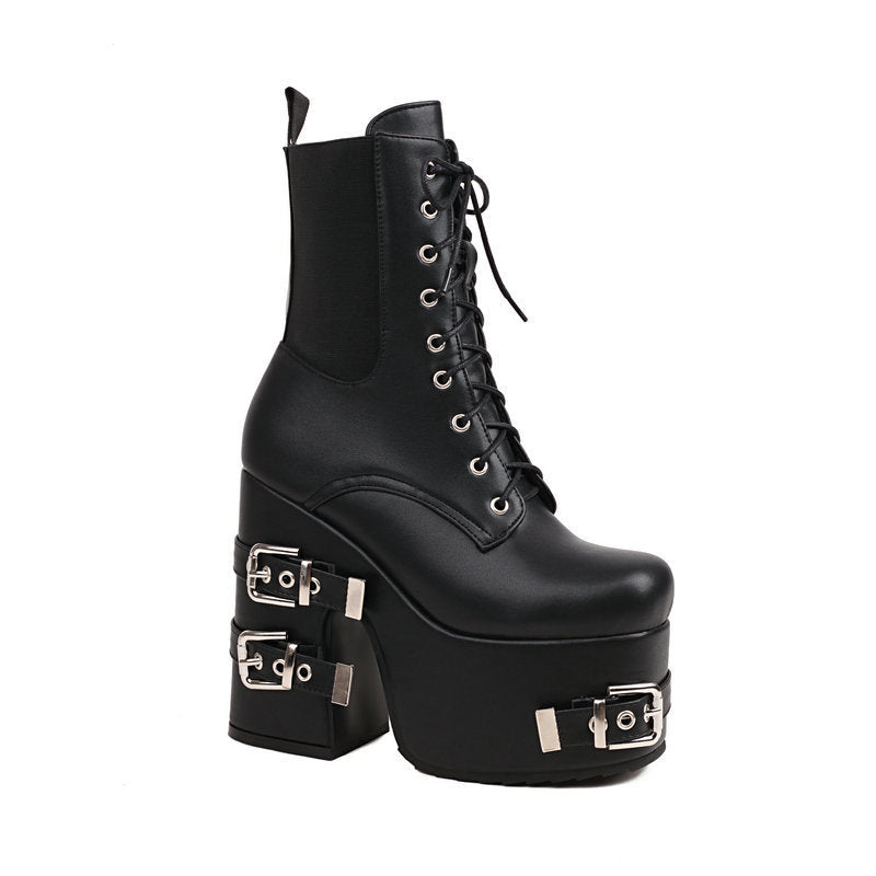 British Style Platform Motorcycle Boots