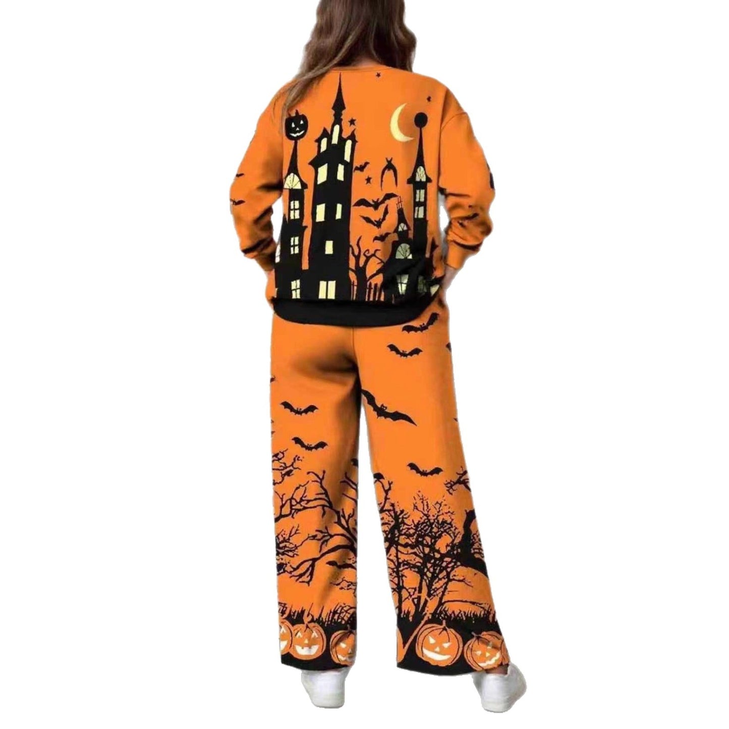Halloween Christmas Eve Printed Two-piece Suit Pack
