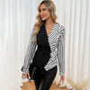 Leisure Commute Style Top Long Sleeve Cinched Style Women