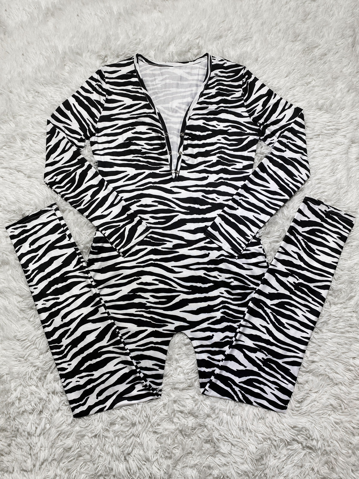 Pantaloni casual a maniche lunghe con stampa leopardata e tuta da casa