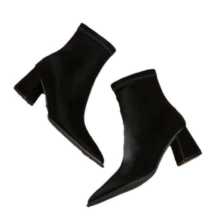Women's Stretch Fashion Suede Pointed Martin Boots