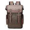 New Men's Leather Large Capacity Men & Women Trendy Plaid Backpack