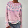 Ladies' 3D Printed Sweater Casual Loose Long Sleeved Knitted Top - A Fashionable And Comfortable Choice For Daily Wear