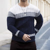 Men's Color-block Crew Neck Sweater European And American Pullover Multicolor