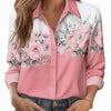 Womens 3D-printed Floral Loose-fit Blouse