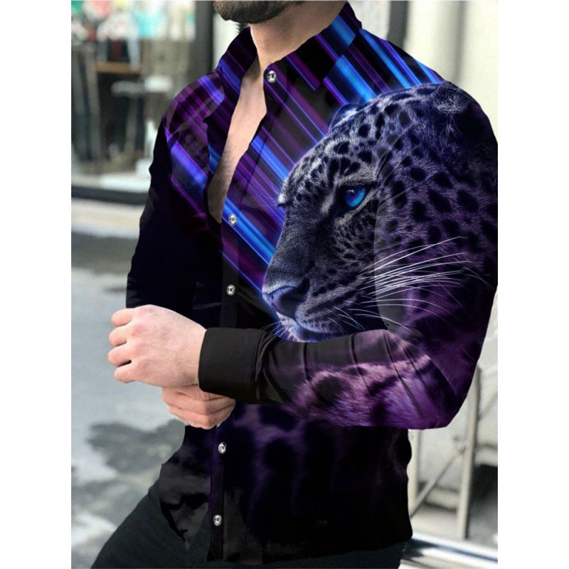 Men's Long Sleeve 3D Digital Printing Shirt