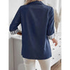 Camicia da donna casual con revers, a righe e blocchi di colore