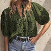 Top da donna casual elegante in pizzo traforato
