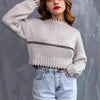 Short Stitching Sweater Loose Casual American Casual Fashion Women