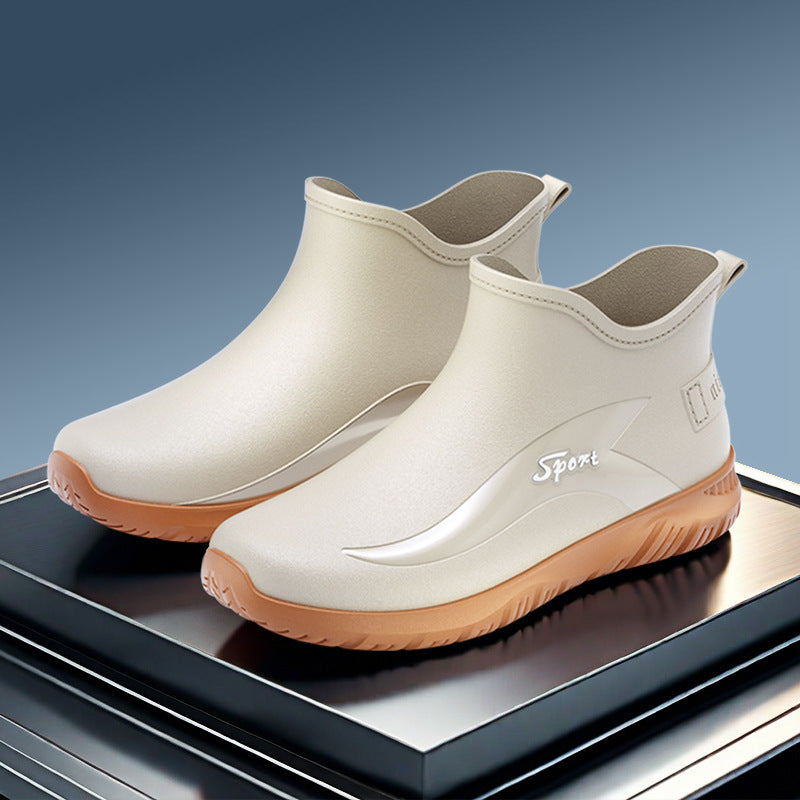Fashion Non-slip Flat Short Rubber Boots Men