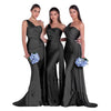 Abito da sposa elegante da sirena taglie forti monospalla