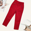 Women's Solid Color Button Casual And Versatile Fashionable Pants