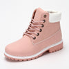 Pink With Velvet Lining Warm Flat Bottom High-top Men's Shoes Couple Martin Boots