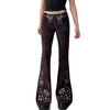 Pantaloni casual in denim con ricamo floreale