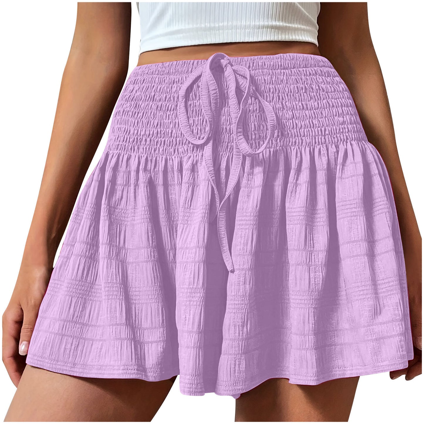 Pantaloncini con coulisse da donna eleganti e minimalisti