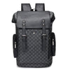 New Men's Leather Large Capacity Men & Women Trendy Plaid Backpack