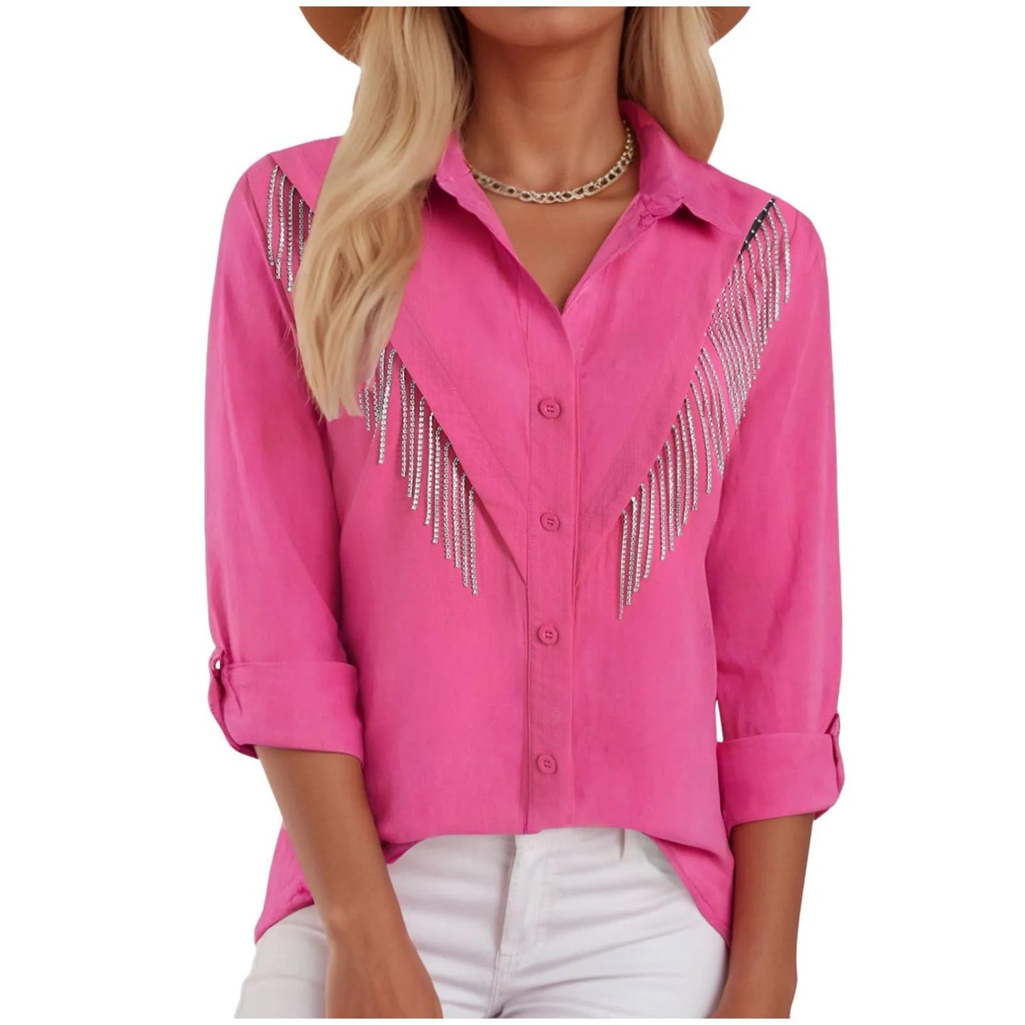 Nuova maglia da donna a maniche lunghe con stampa di piume