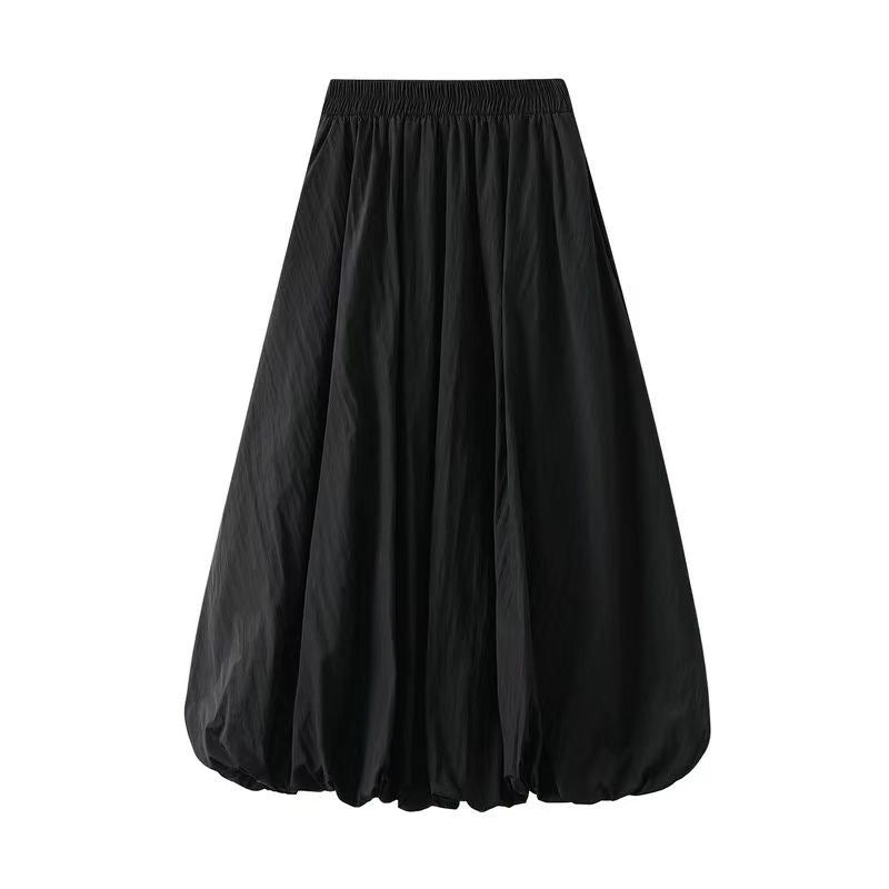 Laidback Voluminous Bud Shaped Midlength Skirt