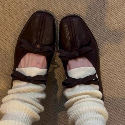 Scarpe da ballo in stile francese da donna con fondo morbido e gonna, stile vintage Mary Jane