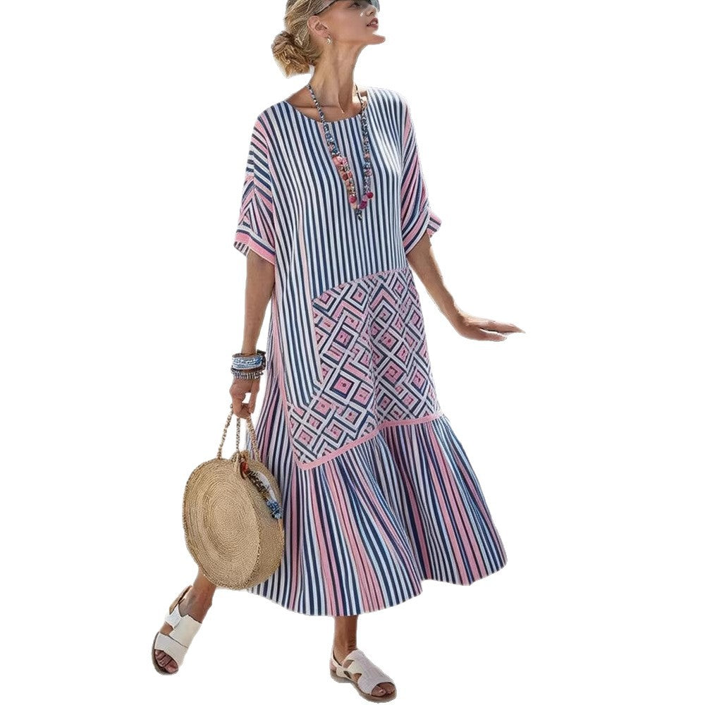 Womens Digital-Print Long Dress