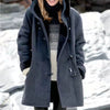 Winter Button Coat Fashion Warm Hooded Jacket With Pockets Women's Clothing