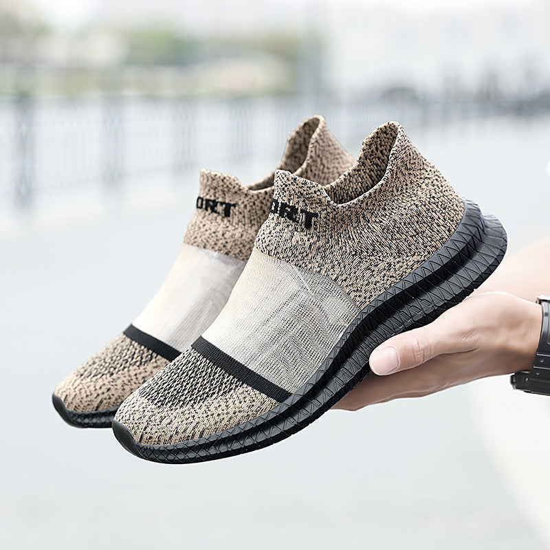 Breathable Casual Couple Running Flying Woven Sports Sock Shoes