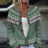 Digital Printing Cardigan Knitted Coat