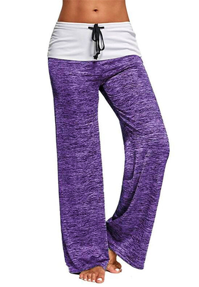 Splicing Yoga Quick-Drying Sports Pants Outdoor Casual Wide-Leg Pants