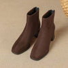 French Style Suede Boots Chunky Heel Thin Women's