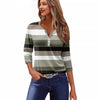 Women's T-shirt V-neck Half-open Tube Three-button Printed 34 Sleeves Top