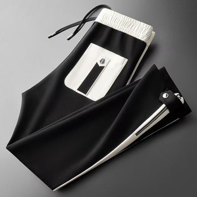 Light Luxury Fall Winter Fashion Trendy Brand Color Contrast Patchwork Space Cotton Pants Men