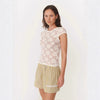 Top da donna sexy e alla moda, aderente con pizzo traforato