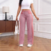 Pantaloni da donna in denim elasticizzato slim-fit a gamba larga con inserti a pannello