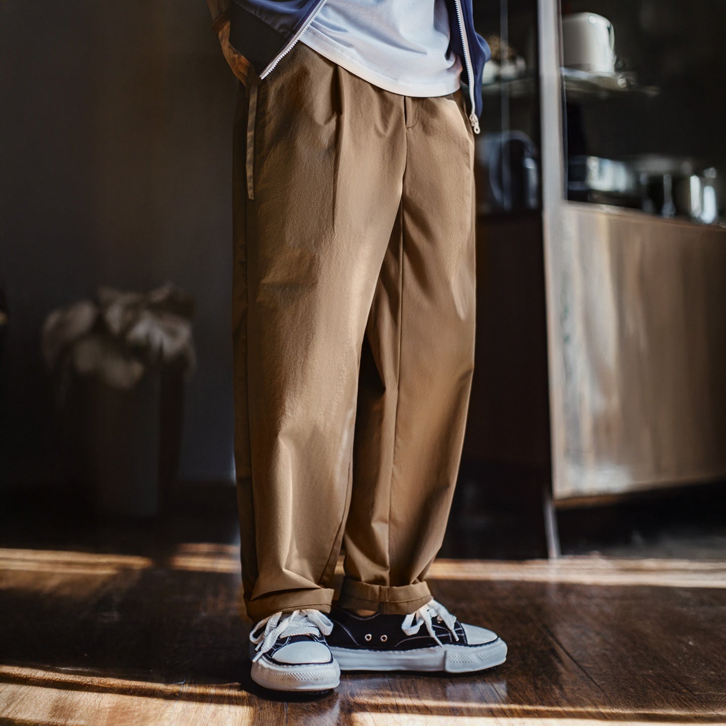 American Retro Stretch Casual Pants Khaki Commuter Anti-wrinkle Tapered