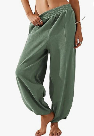Women's Cotton And Linen Loose Wide-leg Pants Casual