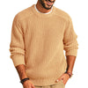 Men's Solid Color Long Sleeve Round Neck Fashion Sweater Loose Retro Sweater