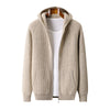 Hooded Cardigan Men's Thick Wool Jacket Loose Casual