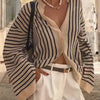 Women's Fashion Elegant Casual Loose Fit Striped Blouse