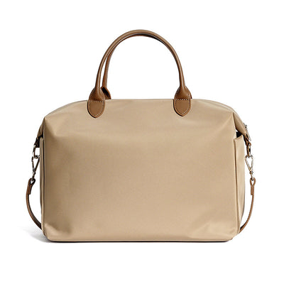 Nylon Waterproof Cloth With Leather Handbag Simple Large Capacity Shoulder Bag