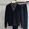 Knitted Cardigan Men's Sweater Coat Outer Wear Casual V-neck