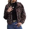 Women's Autumn And Winter Loose Long-sleeve Zipper Leopard Print Plush Coat