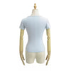 T-shirt tinta unita scollo quadrato maniche corte con coppe integrate