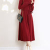Turtleneck Knitwear Dress Loose Big Hem Mid-length Sweater Skirt