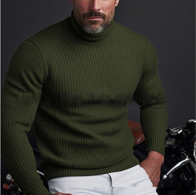 Men's Solid Color Long Sleeve Turtleneck Sweater