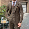 Abiti da uomo slim fit in lana a spina di pesce retrò Autunno Inverno