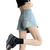 Nuovi pantaloncini in denim casual alla moda a vita alta stile retrò