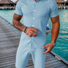 Completo due pezzi da uomo casual con top a maniche corte e pantaloncini