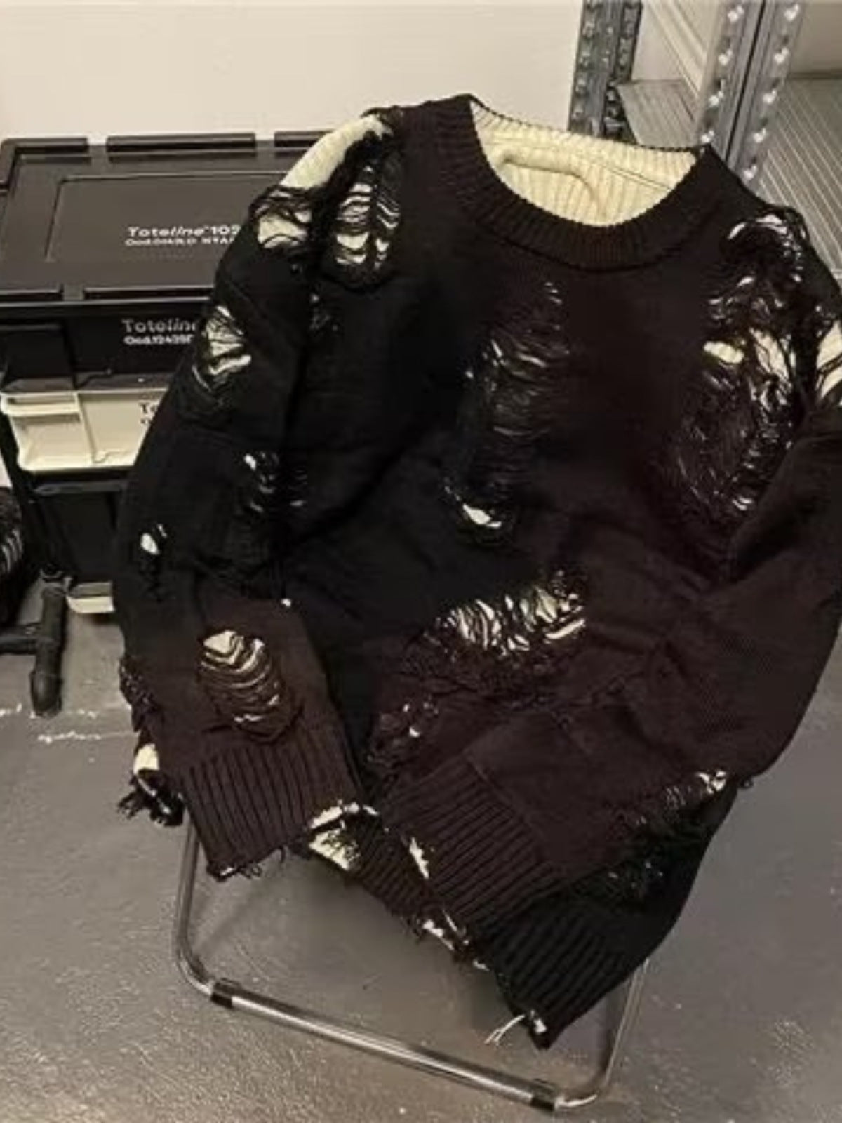 Maglione strappato da uomo, stile casual, adatto a tutte le minoranze