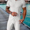 Completo due pezzi da uomo casual con top a maniche corte e pantaloncini